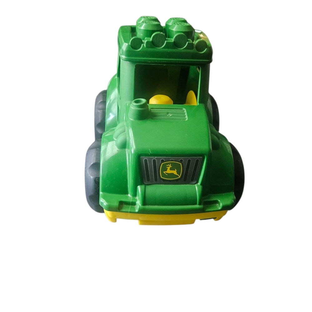 John Deere Mega Blocks Green and Yellow Toy Tractor Flip Back Top
